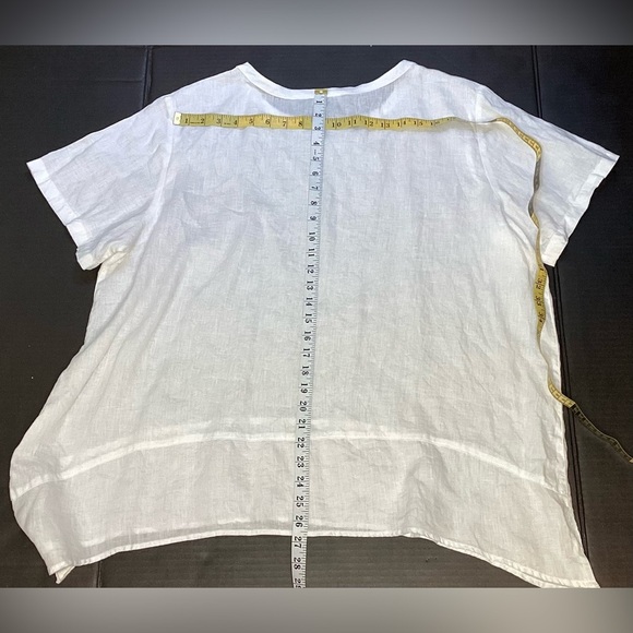 Lord & Taylor White Linen Top XXL - Picture 4 of 6